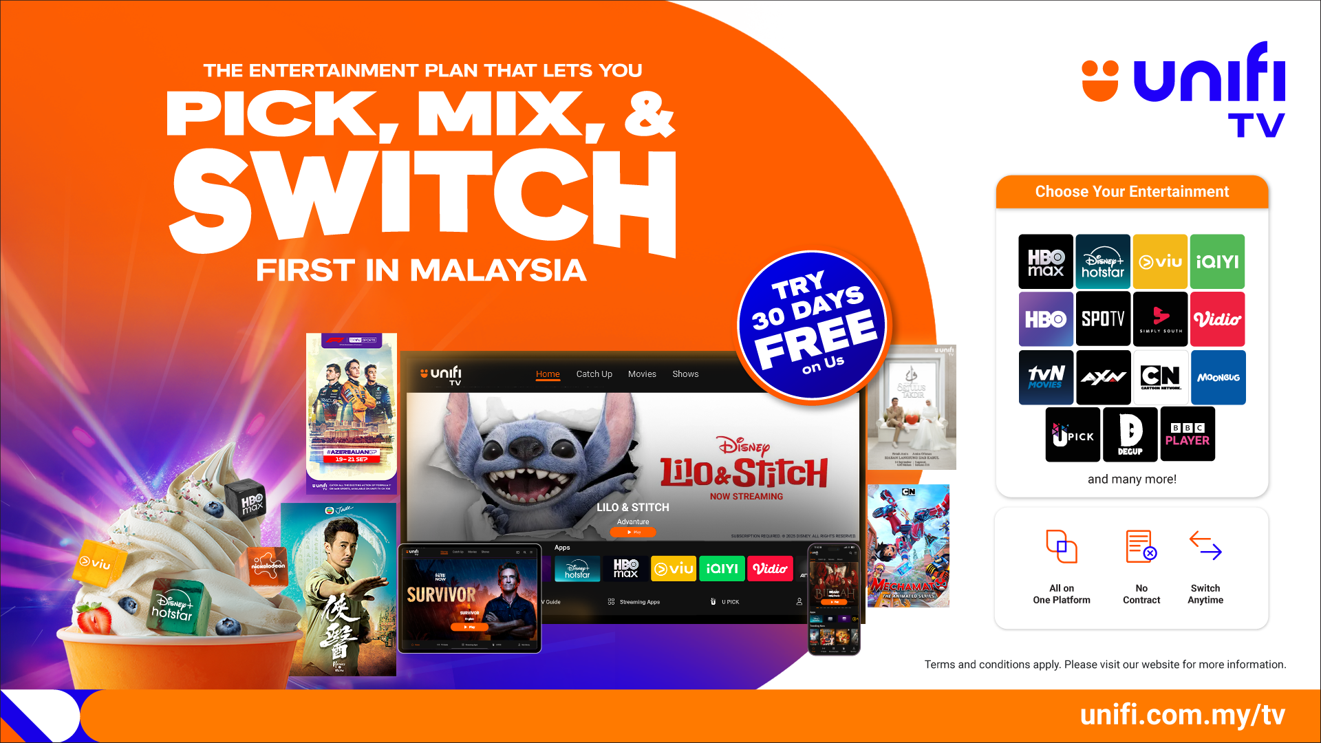 ENJOY 30 DAYS FREE WITH THE NEW UNIFI TV APP